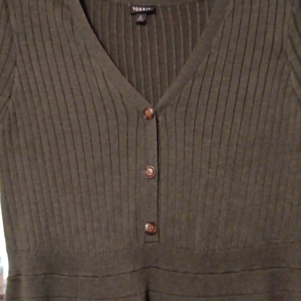 Torrid Ribbed Olive Dress - Picture 4 of 7